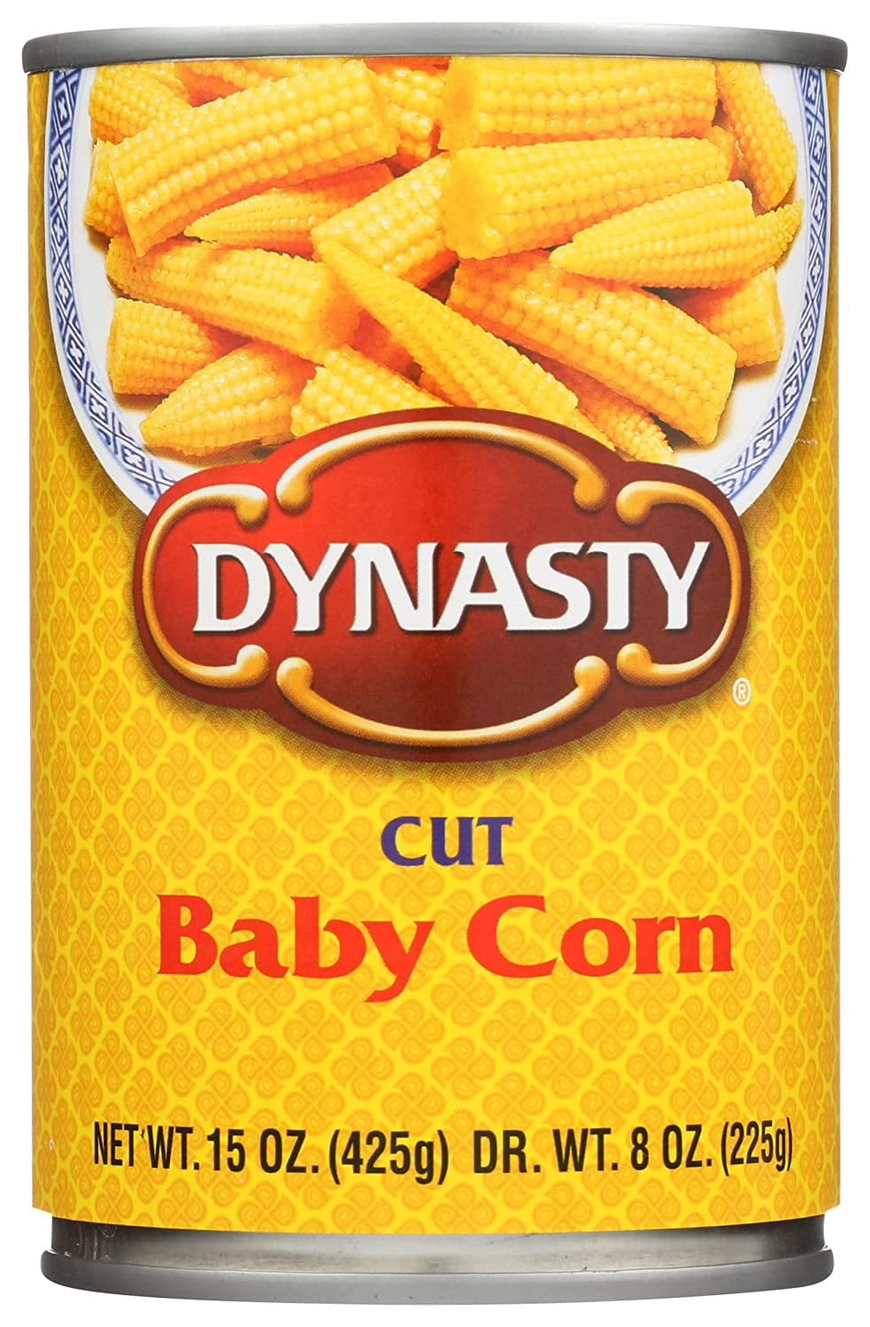 Dynasty Baby Corn cut & Whloe, Net wt 15 oz