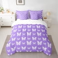 thumbnail image 2 of Homewish Watercolor Gradient Butterfly 7-Piece Twin Bedding Sets,3D Colorful Butterflies Bedding Comforter Set,Purple White Sheet Sets For Girls Teens,Luxury Bedroom Decor Reversible, 2 of 8
