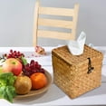 thumbnail image 5 of Visland Square Woven Tissue Box Holder, Decorative Napkin Holder Pumping Paper Case Dispenser, Facial Box for Home Office Car Automotive Decoration, 5 of 6