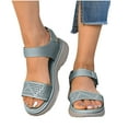 thumbnail image 4 of LOVZFMLL Women's Sandals Comfort Walking Hiking Wedges Sandals with Arch Support Open Toe Ankle Strap Casual Summer Sandals Sky Blue 9, 4 of 9