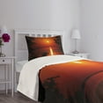thumbnail image 3 of Ambesonne Nature Quilted Bedspread Set 2 Pcs, Rural Fresh Dramatic View, Twin Size, Red Scarlet Vermilion, 3 of 5