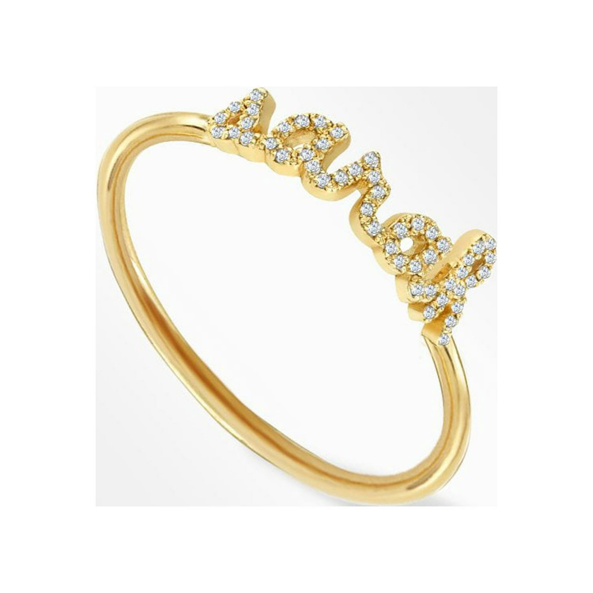 The Personalized Lowercase Script Pave Name Ring