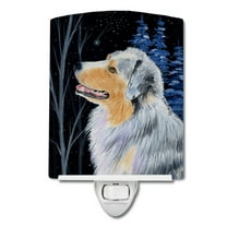 Caroline's Treasures SS8382CNL Starry Night Australian Shepherd Ceramic Night Light, 6x4x3", multicolor