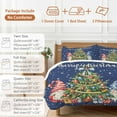 thumbnail image 6 of Merry Christmas Bedding Duvet Cover Set Twin Size 4 Pieces Blue Red Gnome Tree Snow Soft Twill Plush Quilt Cover, Include 1 Duvet Cover 1 Flat Sheet And 2 Pillow, 6 of 7