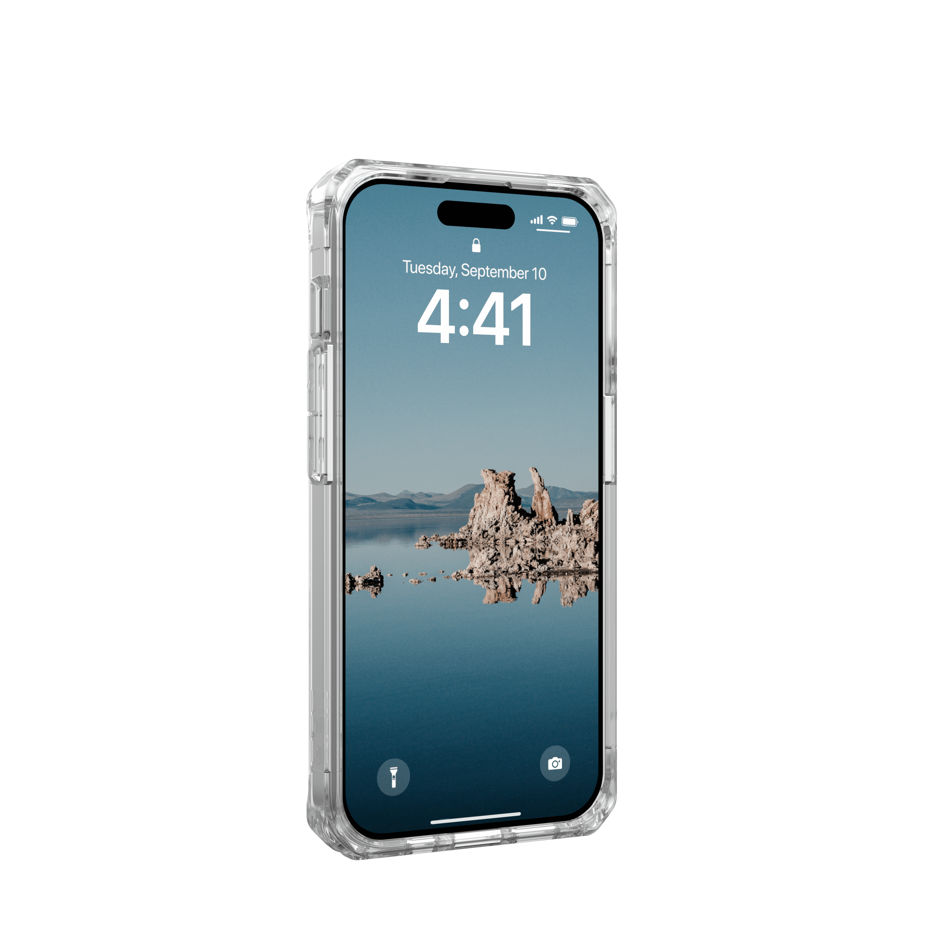 UAG iPhone 15 Pro Case 6.1" Plyo Ice/White Built-in Magnet Compatible with MagSafe Charging Rugged Anti-Yellowing Transparent Dropproof Protective Cover