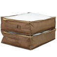 thumbnail image 2 of Storage Bags Under the Bed See Through Window Brown Linen Design- 3 Pieces, 2 of 2