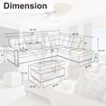 thumbnail image 2 of Aukfa 96" Leather Sectional Sofa with Storage Ottoman for Living Room, 2 Cup Holders, Right Facing Chaise, Black, 2 of 10
