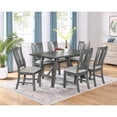 thumbnail image 2 of Rustic Gray Wood Linen Upholstered Dining Side Chairs Set of 2, 2 of 3
