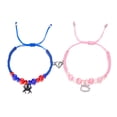 thumbnail image 4 of Pulsera de cuentas de cristal para hombre y mujer, brazalete a juego magnético de corazón, Gato Araña, murciélago, Halloween, joyería, 4 of 5
