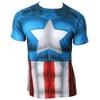 Marvel Universe Captain America Sublimation Costume Men's T-Shirt (Small)