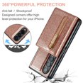 thumbnail image 4 of Allytech Glitter PU Leather Case for Samsung Galaxy Z Fold5, Detachable Magnetic 2 in 1 Wallet Kickstand Case with Zipper Pocket & Card Holder, Shockproof Anti-Scratch Protective Case - Rosegold, 4 of 9
