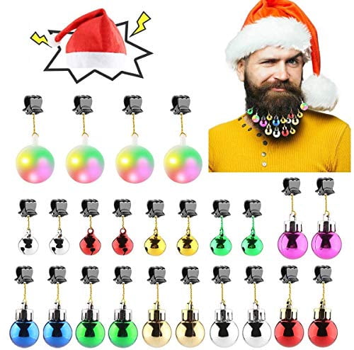Colorful Christmas Balls Bells with Clip light beard pendant Festival gift 