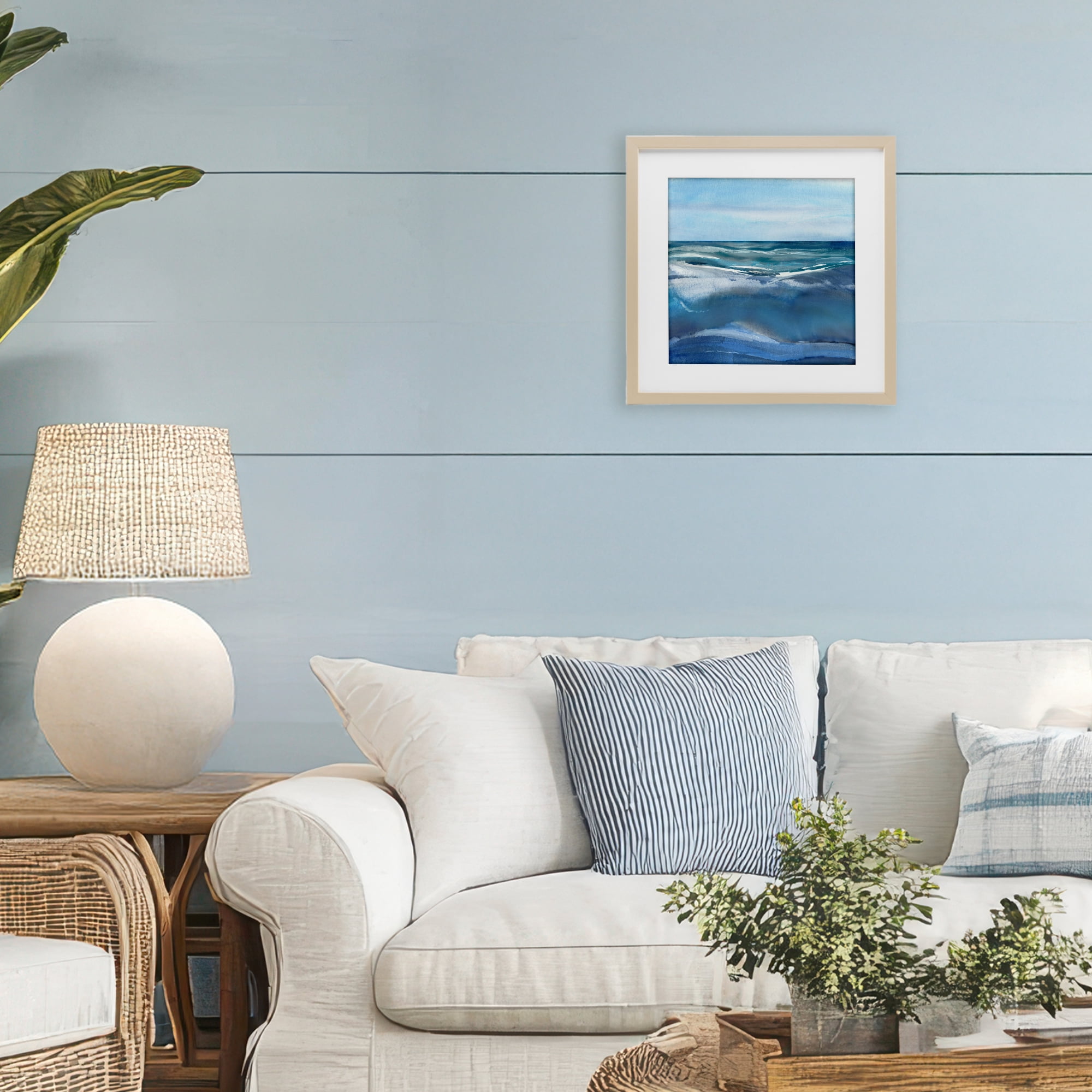 Stupell Industries Calm Seas under Soft Sky Birch Framed Print Under Glass, design by Susan Jill