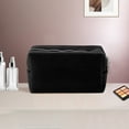 thumbnail image 5 of Unique Bargains 1 Pc Waffle Plaid Pattern Makeup Bag for Travel Black Polyester, 5 of 6