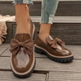thumbnail image 6 of Bkhluea Women Patent Bow Chunky Platform Loafers Slip On Comfortable Footwear For Office Work Daily Casual Outdoor Activities, 6 of 7