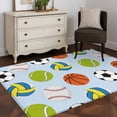 thumbnail image 3 of Area Rugs 2.7'x5', Blue Balls Carpet for Living Room Bedroom Dining Room, Baseball Tennis Basketball Football Throw Kitchen Rugs Non Slip Washable Rectangle Indoor Outdoor Rugs, 3 of 8