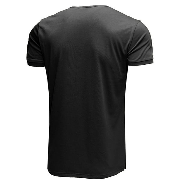 Camisas de cuello en V con botones de talla grande para hombre Camisetas de manga corta de color solido Pompotops oipoqjl34136 Walmart en linea