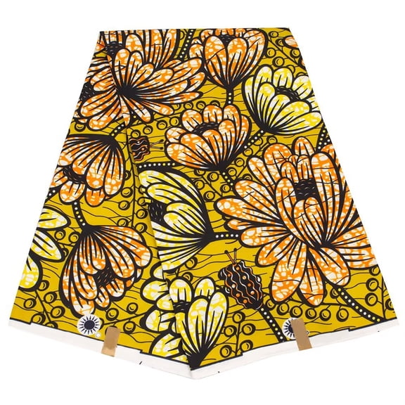 BintaRealWax African Print Fabric 6 Yards Polyeters Wax Print Ankara Fabric for Party Dress 6457