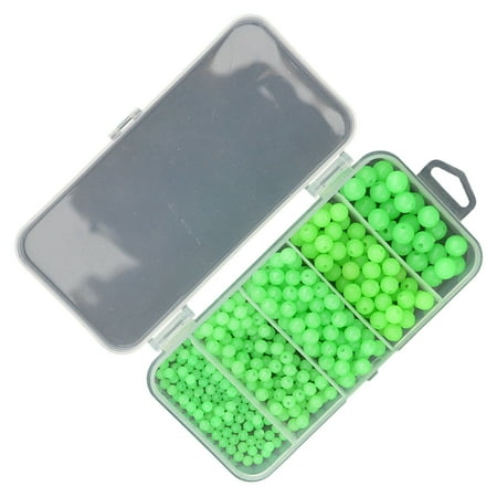 BELOWSYALER 375Pcs/Set Fishing Beads Fishing Accessory Glow Fishing Soft Beads Green Fishing Baits Eggs Fishing Tackles Tool