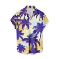 thumbnail image 1 of Mens Manga Corta Botón Abajo Camisas Casual Suelto Impreso Cardigan Girar Cuello Blusa, Transpirable para el Entrenamiento, 1 of 1