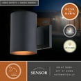 thumbnail image 2 of Chiasso Aluminum Cylinder 1 Light Dusk to Dawn Black Outdoor Wall Lantern Dark Sky Compliant, 2 of 13