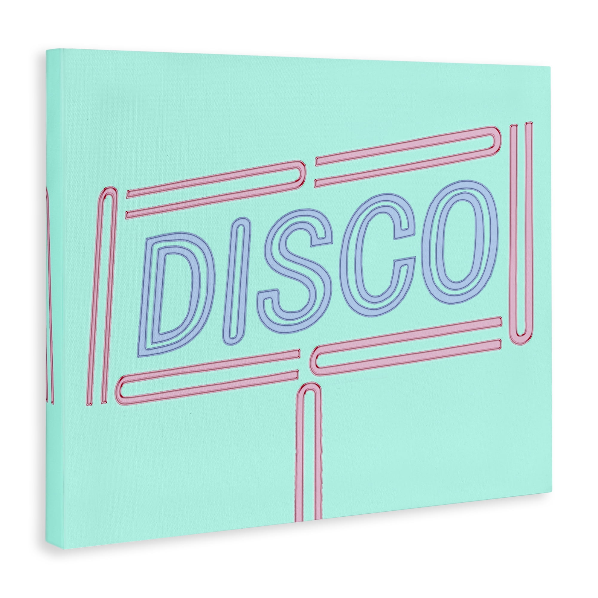 Stupell Industries Retro Disco Sign Typography Painting Gallery Wrapped Canvas Art Print Wall Art, 40 x 30