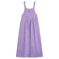 thumbnail image 4 of vigerkar Overall Dress for Women Summer Long Jumper Dress Adjustable Strap A Line Pinafore Maxi Dresses with Pockets (Light Purple, XL), 4 of 5