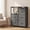 Gray, variant on BEAUTYPEAK 5 Drawer Fabric Dresser Storage Chest with 2 Tier Open Shelf Wooden Top, Black