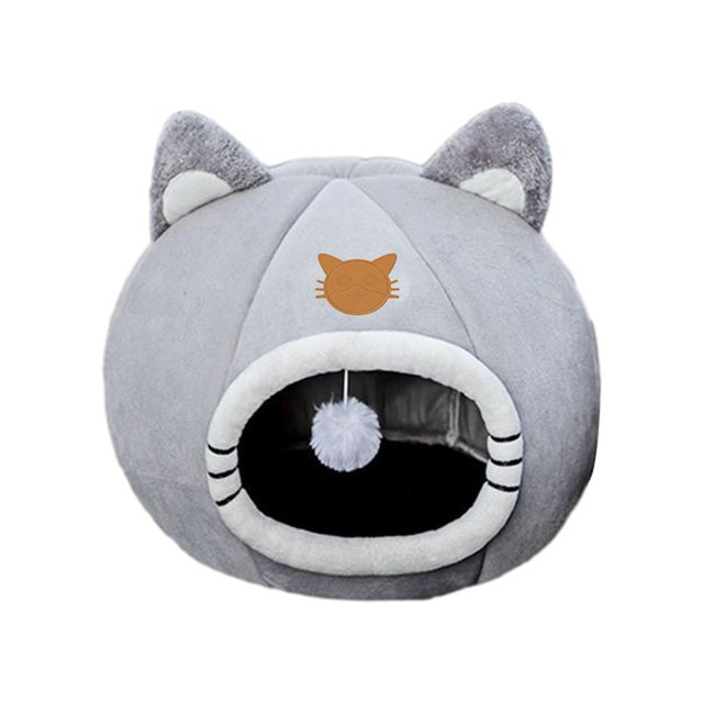 Lindas cuevas para gatos, casa para gatitos de felpa semicerrada, productos para mascotas para cachorros, para todas las estaciones