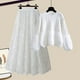 thumbnail image 1 of Traje de falda de dos piezas para mujer, suéter de retazos, falda de hada larga, tutú, falda de malla de línea a, conjunto de primavera, talla grande, nuevo, 1 of 5