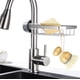 thumbnail image 1 of Soporte de esponja sobre grifo Fregadero de cocina Grifo colgante desmontable de acero inoxidable Rejilla de drenaje para baño, fregadores, jabón, cromo, 1 of 5