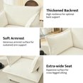thumbnail image 6 of BRILHAMEZ 35" Oversized Accent Chair, Modern Corduroy Lounge Chair with Armrest Pillows, Comfy Reading Sofa for Living Room & Bedroom, White, 6 of 9