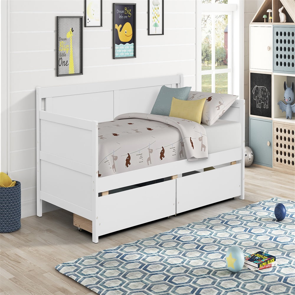 Veryke Twin size Daybed Frame with Storage Drawers Multiple Finishes