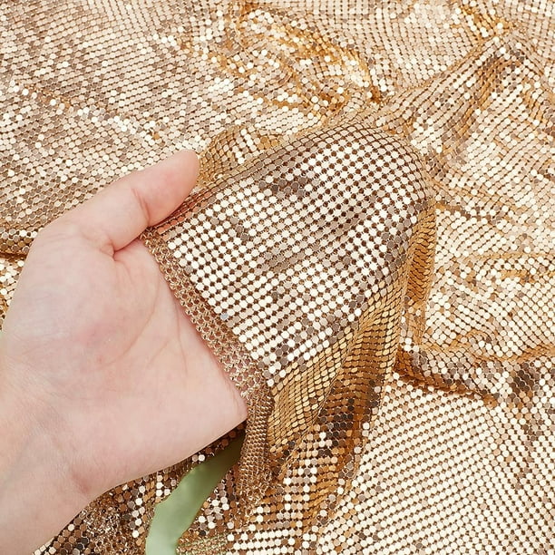 Metal Gold Sequin Fabric 29.25 in Long Gold Glitter Fabric 17.71 in Wide  Shiny Mesh Fabric for DIY Sewing Tablecloth Dress Clothing Wedding Backdrop  Home Decor 3.5mm Thick DIY - Walmart Business Supplies