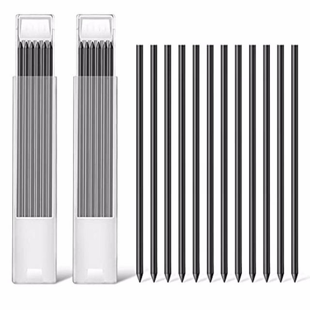 ZheElen 12 Pieces Carpenter Mark Pencil Refill Woodworking Mechanical Pencils Refill Type 0