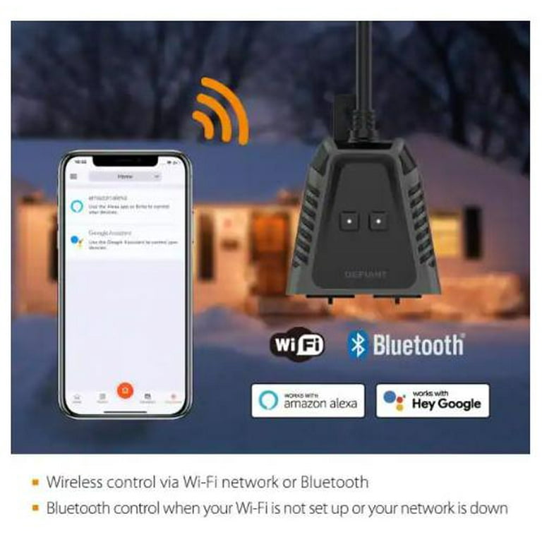 Defiant 15 Amp 120-Volt Indoor Smart Plug & Timer Wi-Fi Bluetooth