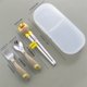 thumbnail image 4 of 3pcs/set Cartoon Cute Little Yellow Duck Children's Training Fork Spoon Chopsticks Baby Eating Complementary Food Spoon Practice Chopsticks, 4 of 4
