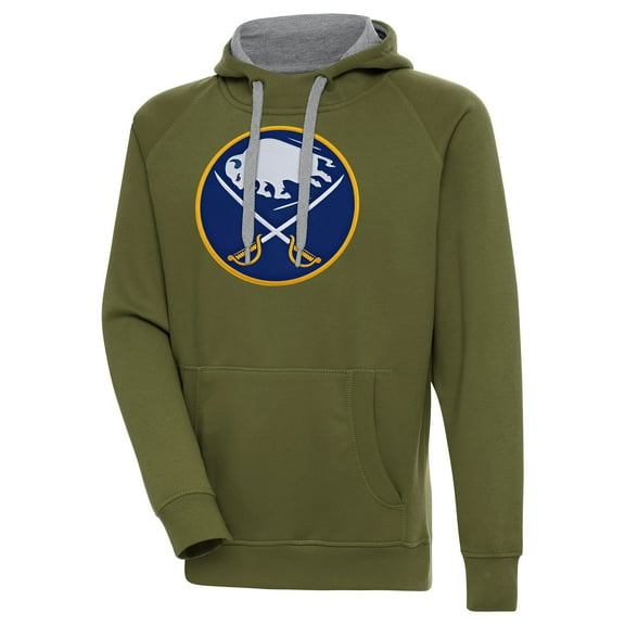Men's Antigua Olive Buffalo Sabres Victory Pullover Hoodie