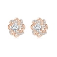 thumbnail image 2 of ANGARA Lab Grown Diamond Knot Halo Stud Earrings for Women in 14K Rose Gold (Size-4.2mm| Color-F-G| Clarity-VS) | April Birthstone, Anniversary, Jewelry Gift for Women | Lab-Grown Diamond Earrings, 2 of 5