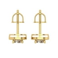 thumbnail image 4 of Clara Pucci 1.18Ct Synthetic Yellow Moissanite Round Cut VVS1 Screw Back Stud 14k Solid hypoallergenic Gold Designer Earrings For April, 4 of 7
