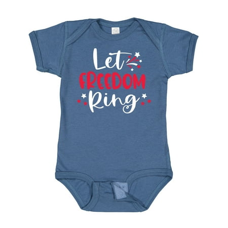 

Inktastic 4th of July Let Freedom Ring with Stars Gift Baby Boy or Baby Girl Bodysuit