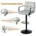 thumbnail image 6 of Furniliving 30" Height Swivel Barstool Adjustable  Armrest Back Support Leather Kitchen Counter Stools Set of 2, Grey, 6 of 13