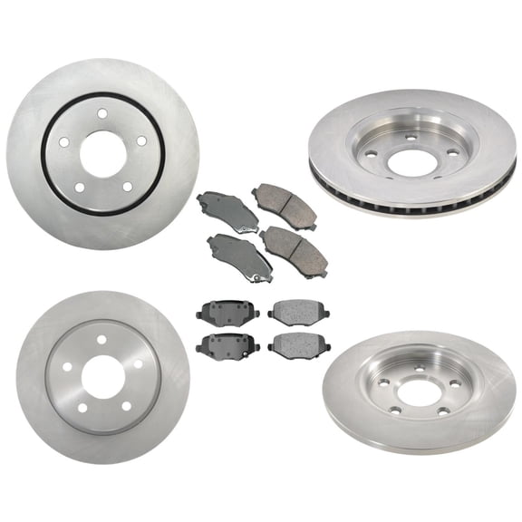 Brake Rotors Pads For 302MM Single Piston Caliper Chrysler Town & Country 14-16