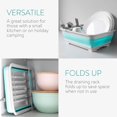 thumbnail image 2 of Navaris Collapsible Dish Drying Rack - Drainer for RV, Camper, Camping, Travel Trailer, Small Spaces - Portable Dishes Dryer with Drain - Gray/Blue, 2 of 8