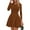 Caramel, variant on PRETTYGARDEN Long Sleeve Mini Dress for Women Fall Crewneck Knit Pleated Babydoll A Line Soft Casual Short Party Dresses
