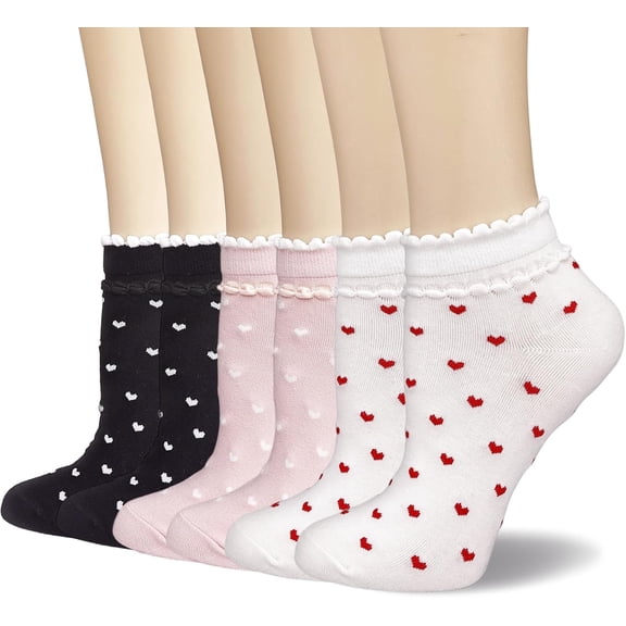 Zhengup Womens Socks, Ruffle Low Cut Casual Socks Knit Cotton Breathable Mesh Cute Lace Ankle Socks for Girls