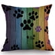 thumbnail image 1 of Funda de almohada con estampado de huellas de perro | Funda de almohada decorativa para amantes de las mascotas | Tejido suave de mezcla de poliéster y lino, 1 of 2