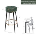 thumbnail image 3 of Duhome Elegant Lifestyle Modern Round Velvet Bronzing Upholstered Bar Stools Set of 2, Dark Green, 3 of 7