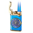 thumbnail image 1 of Dsseng Butane Torch Lighter  Double Fire Switching Lighter With Quartz Watch Metal Inflatable Windproof Blue Flame Lighter Fashion Gift Luminous  White, 1 of 5
