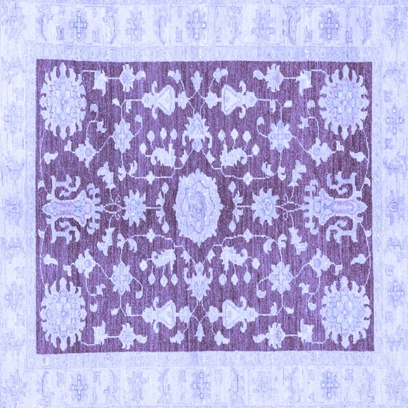 Ahgly Company Indoor Square Oriental Blue Traditional Area Rugs, 3' Square
